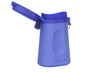 blue LoonaGo with the lid flipped open, showing the wide funnel opening, side latch, and carry loop